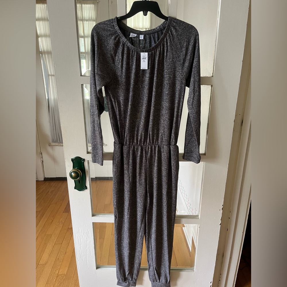 GAP Kids Black/Gray/Gold Long Sleeve Crew Neck Jumpsuit - Size XXL (14-16)